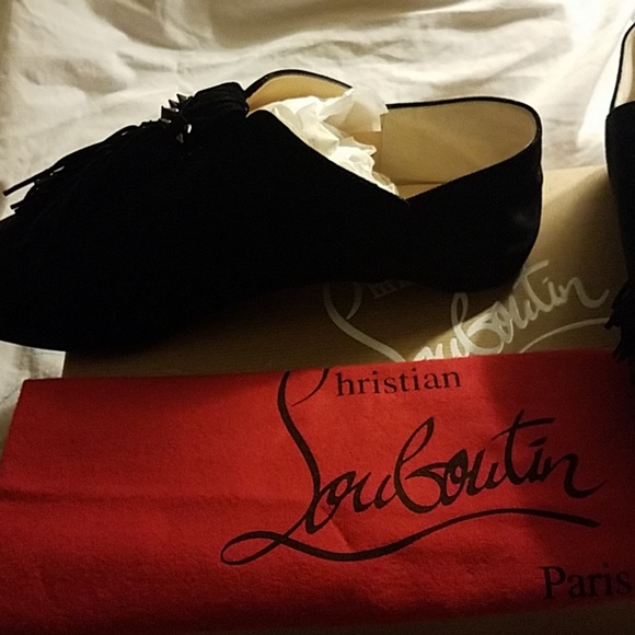 Christian Louboutin Medinana Suede Tassel Flats - Picture 4 of 6